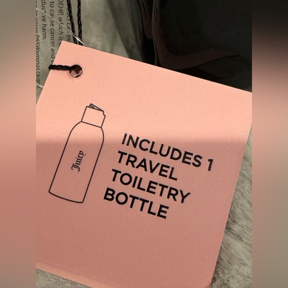 JC Juicy couture travel cosmetic makeup bag shiny black with bling juicy NWT - Picture 3 of 9